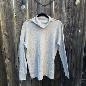 Vince Heathered Light Grey Wool Cashmere Cowl Neck Long Sleeve Sweater medium